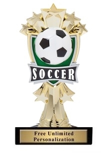 Soccer All-Star<BR> Gold Trophy<BR> 7.25 Inches