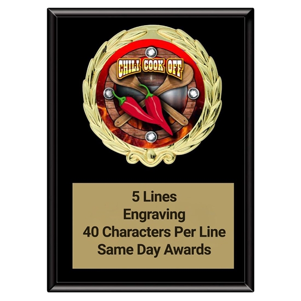 Magic Chili Cook Off Plaque<BR> Stock or Custom Logo <BR> 3 Sizes