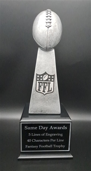 Silver Lil Vince<BR> Premium Football Trophy<BR> 14 Inches