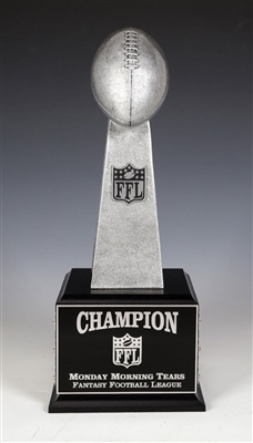 Up to 16 Year <BR>Silver Vince Tower<BR> Fantasy Football Trophy<BR> 20 Inches