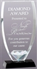 Ebony Accent<BR> Diamond Crystal Trophy<BR> 7 3/4 Inches
