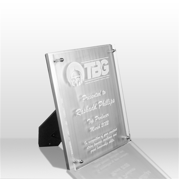 Inflation Buster<BR>Platinum Premier Standing<BR> Floating Acrylic Plaque<BR> 9x12 Inches