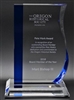 Premium Blue Wave<BR> Glass Trophy<BR> 9.25 Inches