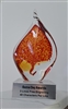 Orange Flame<BR> Art Glass Trophy<BR> 10.5 Inches
