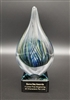 Green Drop<BR> Art Glass Trophy<BR> 7 Inches