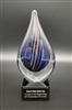 Purple Drop<BR> Art Glass Trophy<BR> 7 Inches