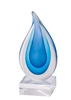 Aqua Water <BR> Art Glass<BR> 11.5 Inches