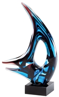 Sapphire Sail<BR> Art Glass Trophy<BR> 14 Inches
