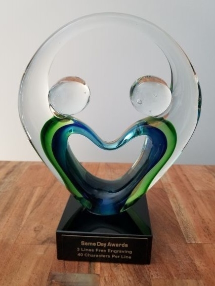 Unity Art Glass Trophy<BR> 10 Inches