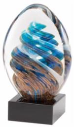 Azure Cyclone<BR> Art Glass Trophy<BR> 6 Inches