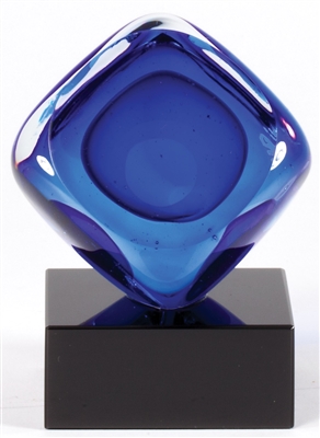 Cobalt Illusion<BR> Art Glass Trophy<BR> 4.5 Inches