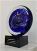 Violet Circle<BR> Art Glass Trophy<BR> 7.25 Inches