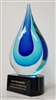 Bonami Azure<BR> Art Glass Trophy<BR> 9.25 Inches