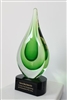 Shades of Emerald<BR> Art Glass Trophy<BR> 9.25" Inches