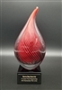 Ruby Stripe<BR> Art Glass Trophy<BR> 8.75 Inches