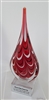 Red Swirl<BR> Art Glass Trophy<BR> 11.5 Inches