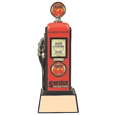 Route 66 Gas Pump Trophy<BR> 8.5 Inches