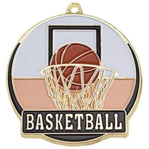 Hi Tech Basketball Medal<BR> Gold Back Only<BR> 2 Inches