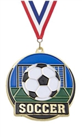 Hi Tech Soccer Medal<BR> Gold Back Only<BR> 2 Inches