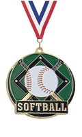 Hi Tech Softball Medal<BR> Gold Back Only<BR> 2 Inches