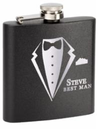 6 Oz. Stainless Steel Flask<BR> Black