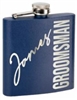 6 Oz. Stainless Steel Flask<BR> Navy Blue