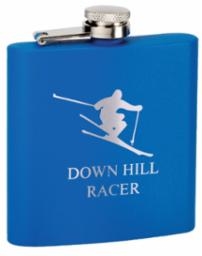 6 Oz. Stainless Steel Flask<BR> Royal Blue
