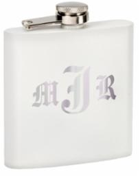 6 Oz. Stainless Steel Flask<BR> White