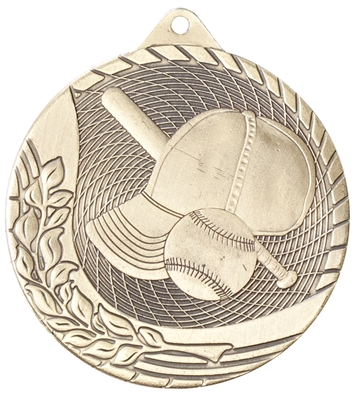 Laser Back<BR> Baseball Medal<BR> Gold/Silver/Bronze<BR> 2 Inches