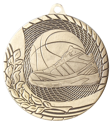 Laser Back<BR> Basketball Medal<BR> Gold/Silver/Bronze<BR> 2 Inches
