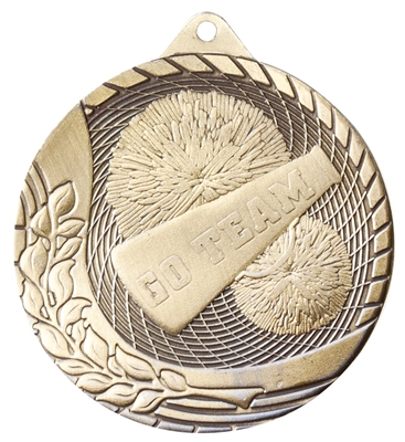 Laser Back<BR> Cheerleading Medal<BR> Gold/Silver/Bronze<BR> 2 Inches