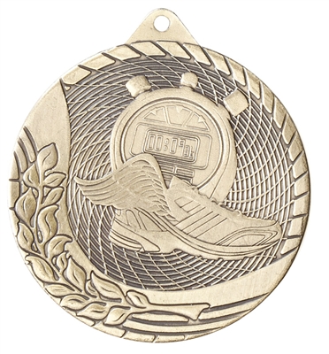 Laser Back<BR> Track Medal<BR> Gold/Silver/Bronze<BR> 2 Inches