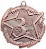 Star 3rd Place Medal<BR> Bronze<BR> 2.5 Inches