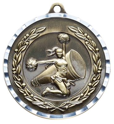 Diamond Cut XXL<BR> Cheerleading Medal<BR> Gold/Silver/Bronze<BR> 2.75 Inches