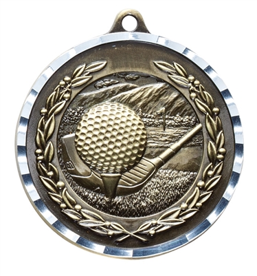 Diamond Cut XXL<BR> Golf Medal<BR> Gold/Silver/Bronze<BR> 2.75 Inches