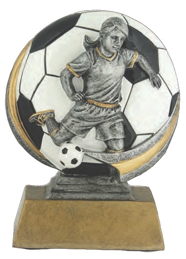 Mini Color Motion<BR> Female Soccer Trophy<BR> 5 Inches