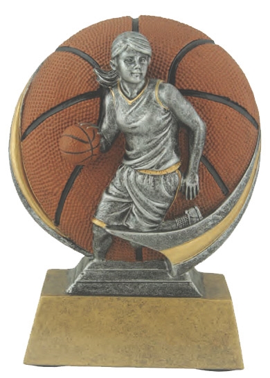 Mini Color Motion<BR> Female Basketball Trophy<BR> 5 Inches
