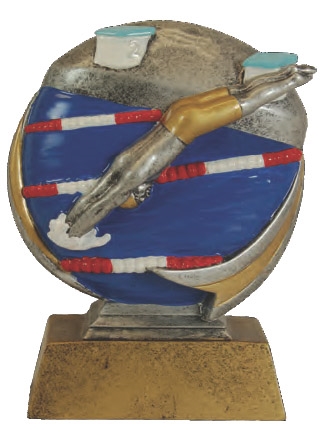 Mini Color Motion<BR> Male Swimming Trophy<BR> 5 Inches