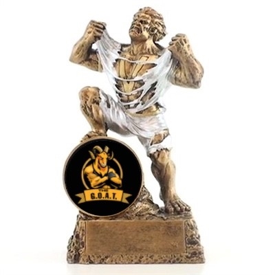 G.O.A.T. Trophy<BR> Or Custom Logo<BR>Monster<BR> 6.75 Inches