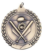 Die Cast XXL<BR> Baseball Medal<BR> Gold/Silver/Bronze<BR> 2.75 Inches