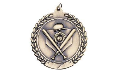 Die Cast XXL<BR> Baseball Medal<BR> Gold/Silver/Bronze<BR> 2.75 Inches