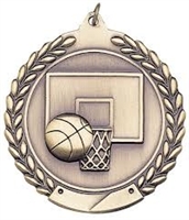 Die Cast XXL<BR> Basketball Medal<BR> Gold/Silver/Bronze<BR> 2.75 Inches
