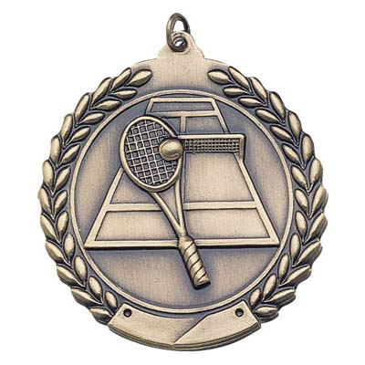 Die Cast XXL<BR> Tennis Medal<BR> Gold/Silver/Bronze<BR> 2.75 Inches
