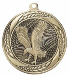 Laurel Wreath Eagle <BR> Gold <BR> 2.25 Inch Medal