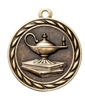 Lamp Medal<BR> Gold/Silver/Bronze<BR> 2 Inches