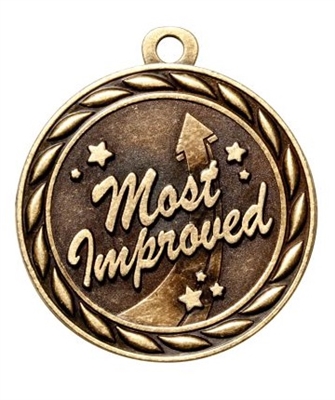 Most Improved Medal<BR> Gold<BR> 2 Inches