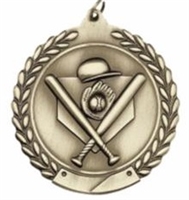 Budget Die Cast<BR> Baseball Medal<BR> Gold/Silver/Bronze<BR> 1.75 Inch