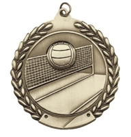 Budget Die Cast<BR> Volleyball Medal<BR> Gold/Silver/Bronze<BR> 1.75 Inch