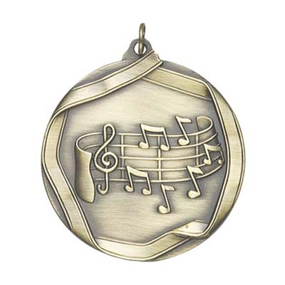 Olympic Series<BR> 2.25 Inch Music Medal<BR> Gold/Silver/Bronze