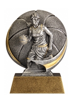 Mini Motion<BR> Female Basketball Trophy<BR> 5 Inches